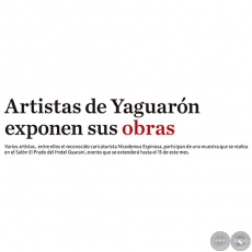 Artistas de Yaguarn exponen sus obras - Artista Flavio Gimnez - Jueves 15 de Diciembre de 2016